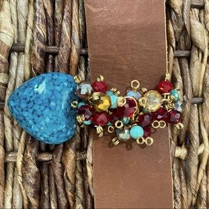 Beautiful Heart Bracelet , hand made with real stones